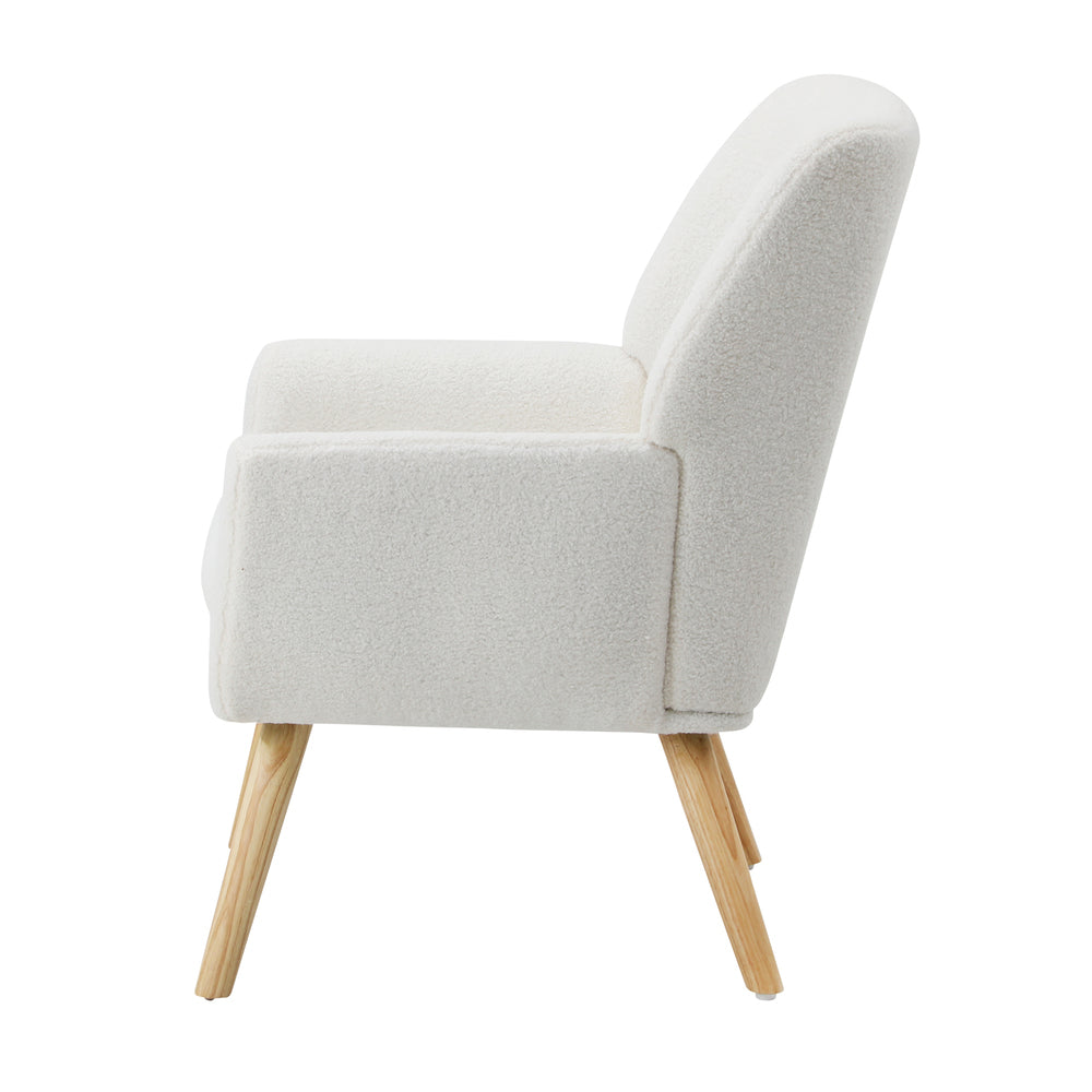 ACH-A6-SP-WH Oikiture Armchair Sherpa White