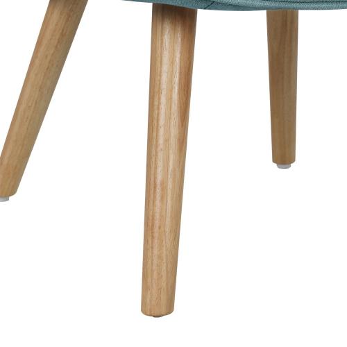 ACH-ST-A2-BL Oikiture Armchair with Footstool Fabric Blue