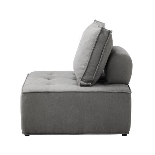 ACH-TOFU-GY Oikiture Armless Sofa with Adjustable Back Modular Grey
