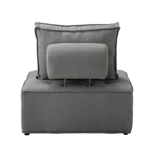 ACH-TOFU-GY Oikiture Armless Sofa with Adjustable Back Modular Grey