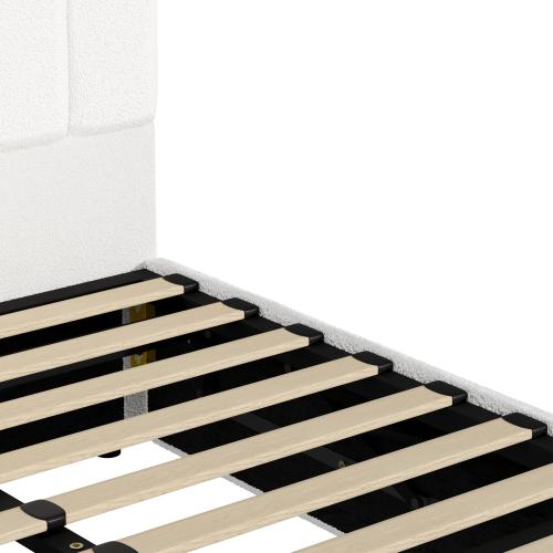 BF-B-KLON-KS-WH-ABC Oikiture Bed Frame White Color King Single Size Gas Lift Bed Base With Storage