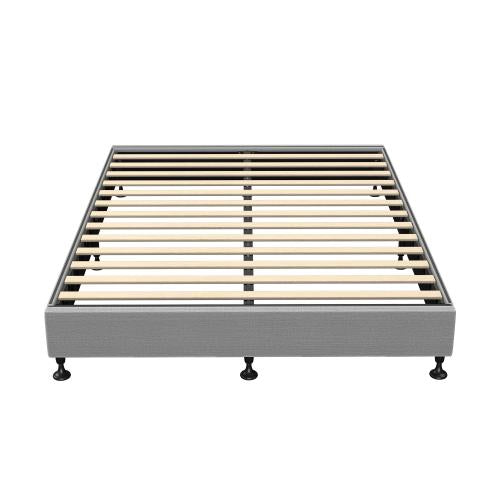 BF-B-ZICO-Q-GY-AB Oikiture Bed Frame Queen Size Fabric Grey