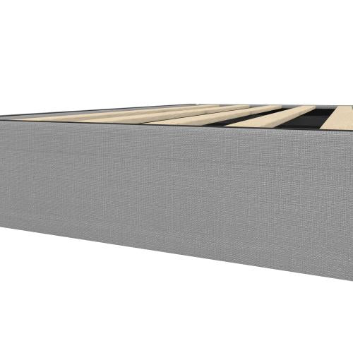 BF-B-ZICO-Q-GY-AB Oikiture Bed Frame Queen Size Fabric Grey