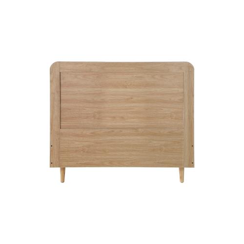 BF-LUNA-KS-WD-AB Oikiture Wooden Bed Frame King Single Rattan Headboard