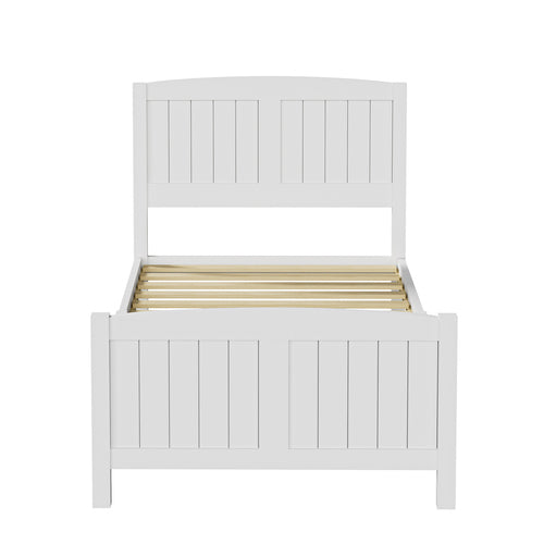 BF-W-B-META-S-WH Oikiture Bed Frame Singe Size Timber Platform White