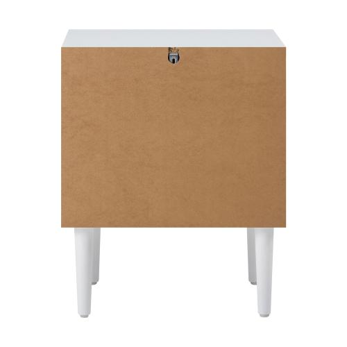 BT-PUTI-WH Oikiture Bedside Table 2 Drawers Storage Unit White