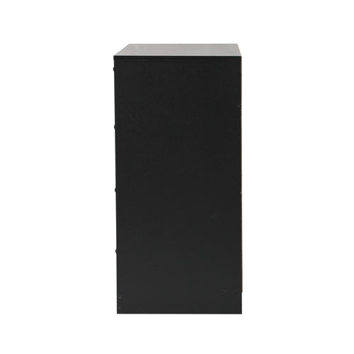 COD-A25-5D-BK-AB Oikiture 5 Chest of Drawers Dresser Storage Cabinet Tallboy Rattan Black