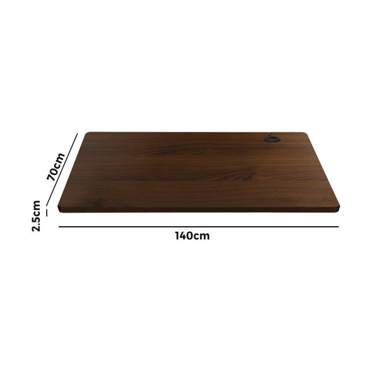 DB-14-WN Oikiture Standing Desk Top with Drilled Hole Walnut 140x70cm