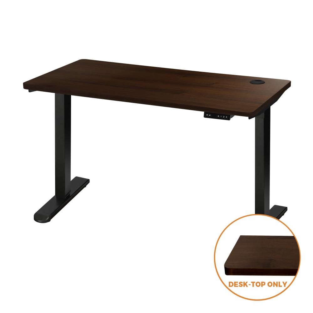 DB-14-WN Oikiture Standing Desk Top with Drilled Hole Walnut 140x70cm