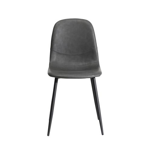 DCH-ECO-GY-2PC Oikiture 2x Dining Chairs Kitchen Accent Chair Lounge Room PU Leather Grey