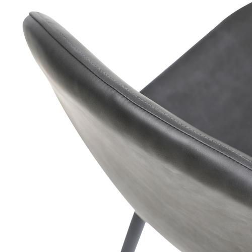 DCH-ECO-GY-2PC Oikiture 2x Dining Chairs Kitchen Accent Chair Lounge Room PU Leather Grey