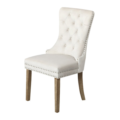 DCH-MACO-BG-2PC Oikiture 2x Velvet Dining Chairs Upholstered French Provincial Tufted Kitchen