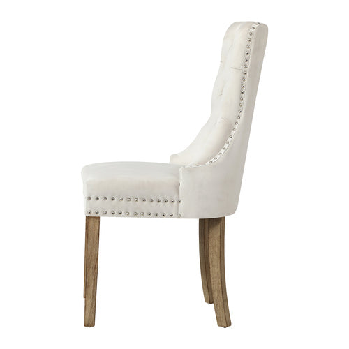 DCH-MACO-BG-2PC Oikiture 2x Velvet Dining Chairs Upholstered French Provincial Tufted Kitchen