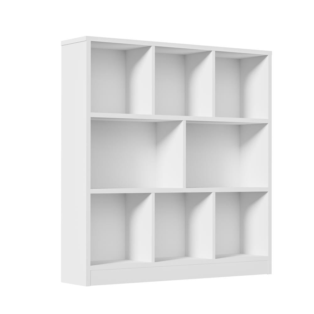 DS-VJ-GENI-WH Oikiture Bookshelf Bookcase Display Shelves Unit Storage Organizer Stand White