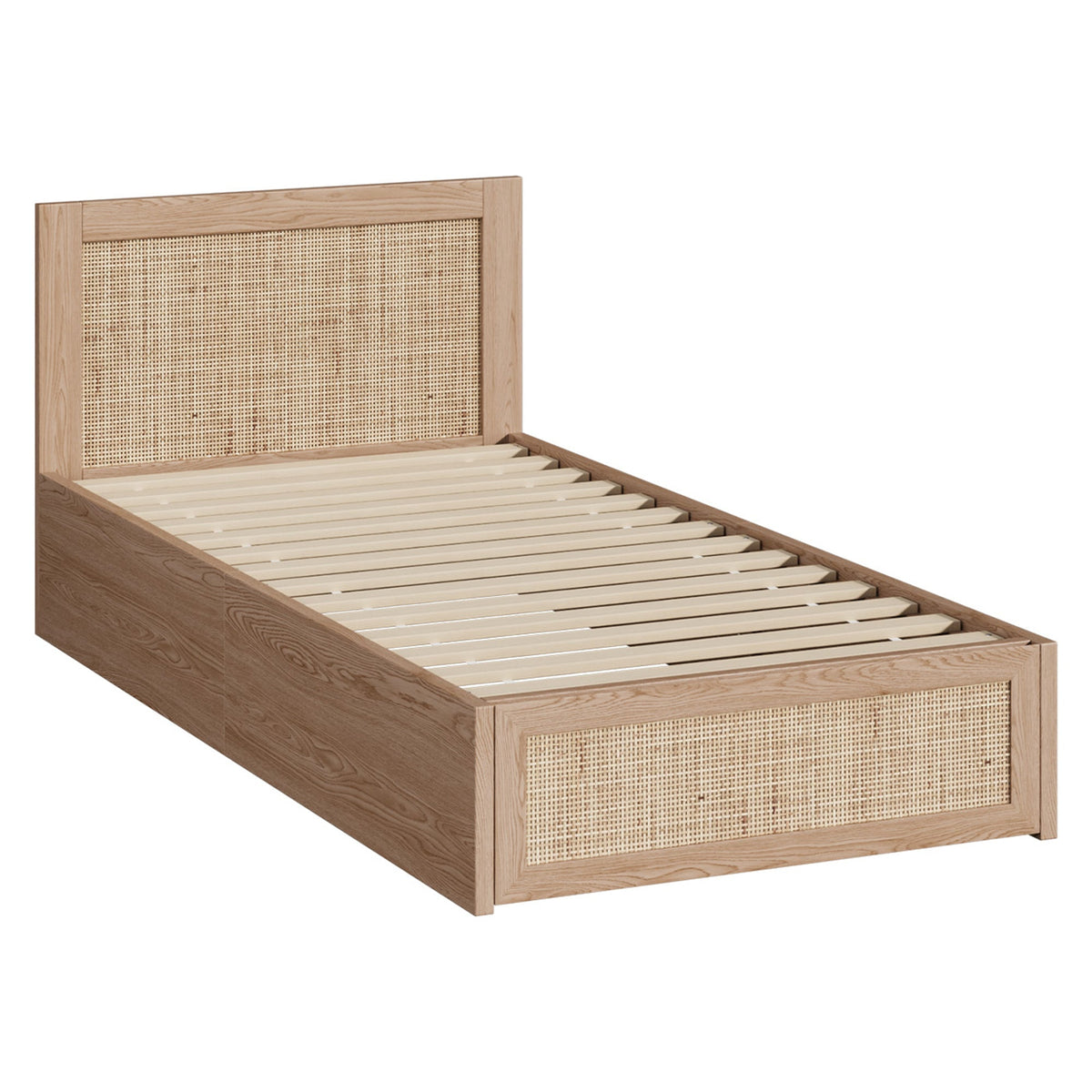 BF-MARX-S-WD-ABC Holly Rattan Platform Single Bed with Underbed Drawers