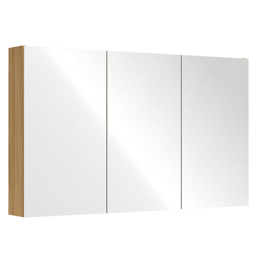 ST-BD-MR120-WD-AB Arbour  and  Nook Sofie 1200mm Light Wood Mirrored Shaving Cabinet