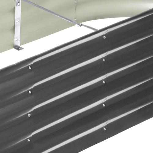 GB-O42-24080-GY Livsip Galvanised Raised Garden Bed Steel Instant Planter Oval 240X80X42CM