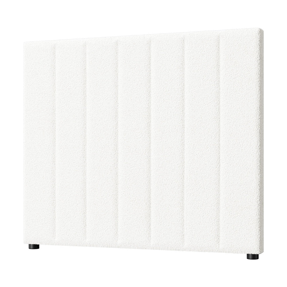 HB-EDDI-SP-WH Oikiture Bed Frame Headboard King Single / Single White Boucle