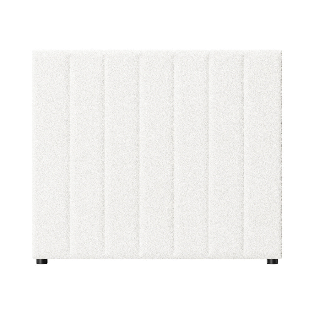 HB-EDDI-SP-WH Oikiture Bed Frame Headboard King Single / Single White Boucle