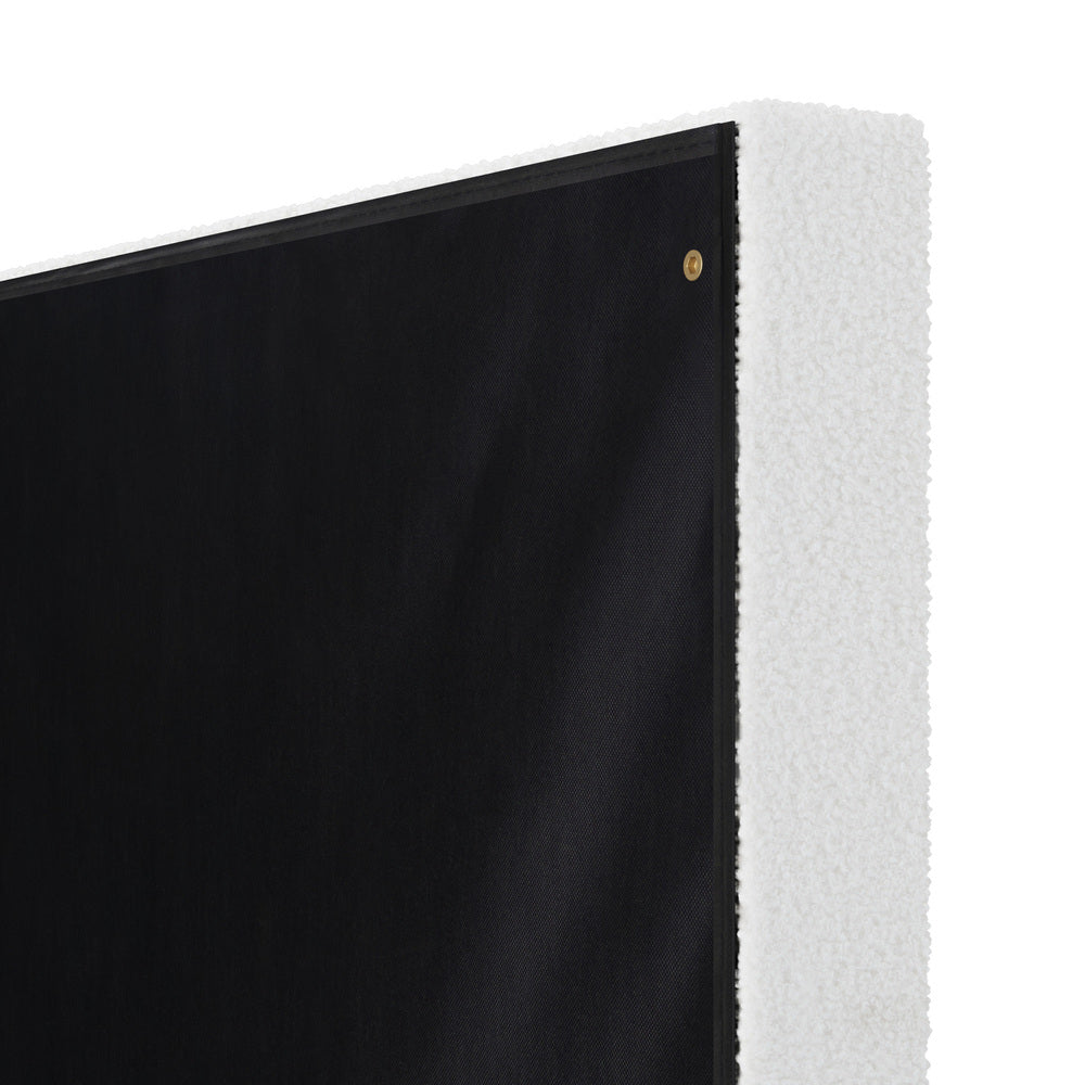 HB-EDDI-SP-WH Oikiture Bed Frame Headboard King Single / Single White Boucle