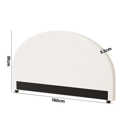 HB-MUNA-Q-SP-WH Oikiture Bed Head Queen Size Headboard Boucle White