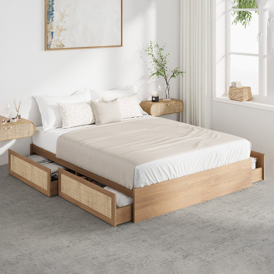 BF-BOSI-Q-WD-ABCD Holly Bed Base with Underbed Drawers