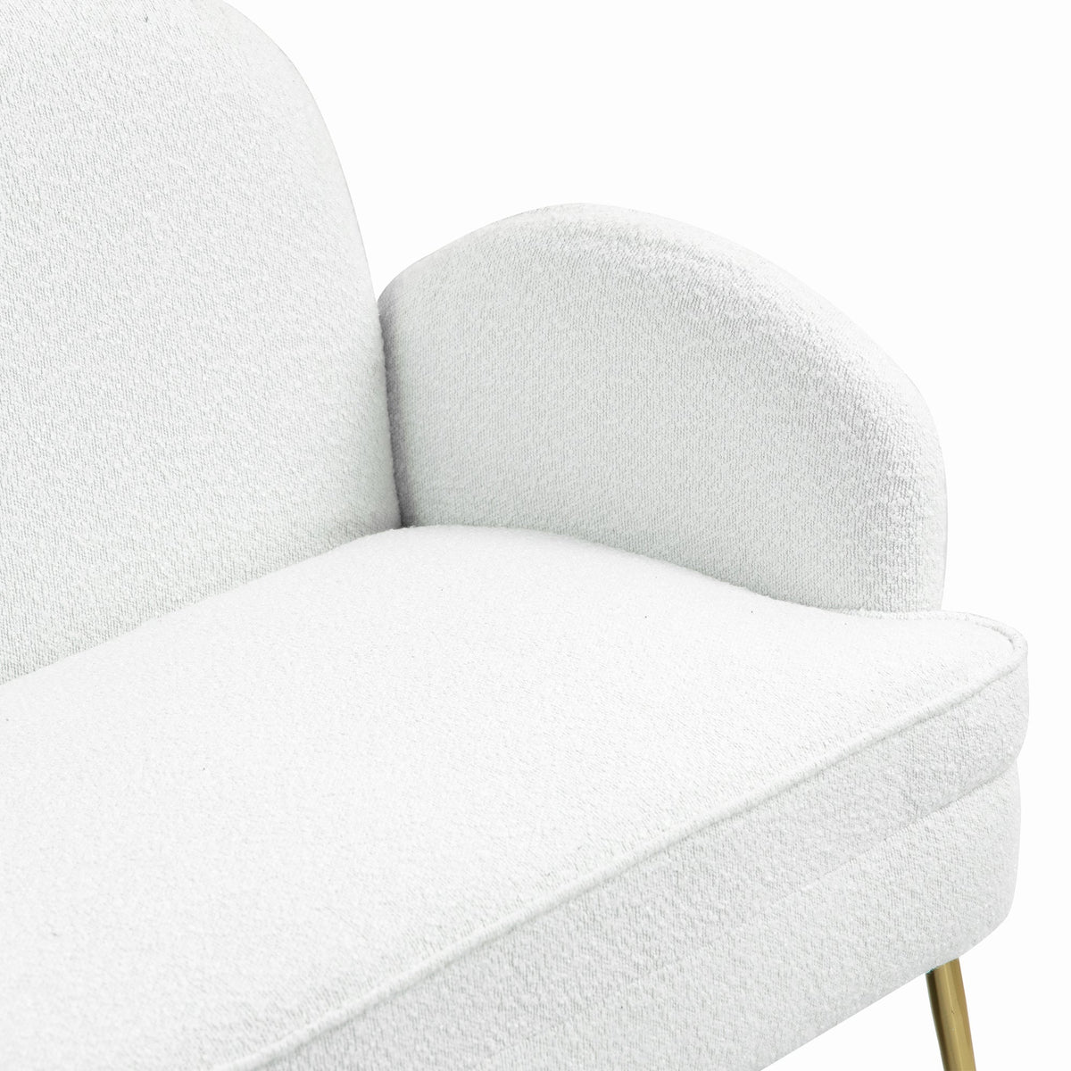 IHD-JASF21-WH Julika 2 Seater Boucle Sofa White Color