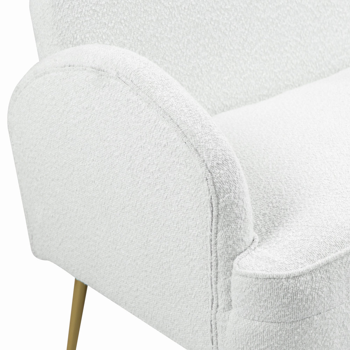 IHD-JASF21-WH Julika 2 Seater Boucle Sofa White Color