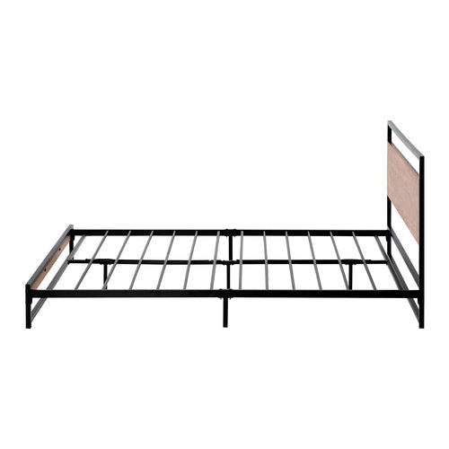 MBF-MODERN-S-BK Oikiture Metal Bed Frame Single Size Beds Platform Wood