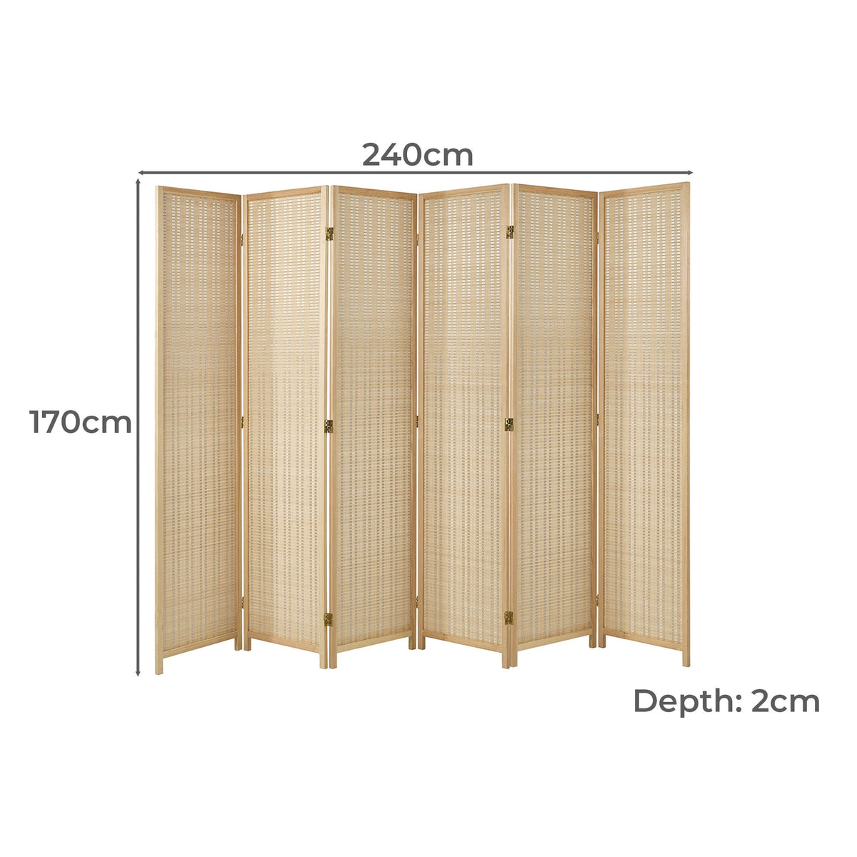 RD-BM-NTL-6P-WD Living Fusion 6 Panel Roche Bamboo Room Divider