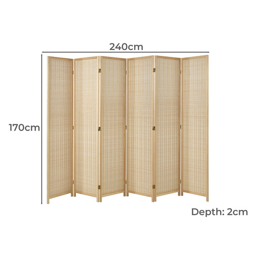 RD-BM-NTL-6P-WD Living Fusion 6 Panel Roche Bamboo Room Divider