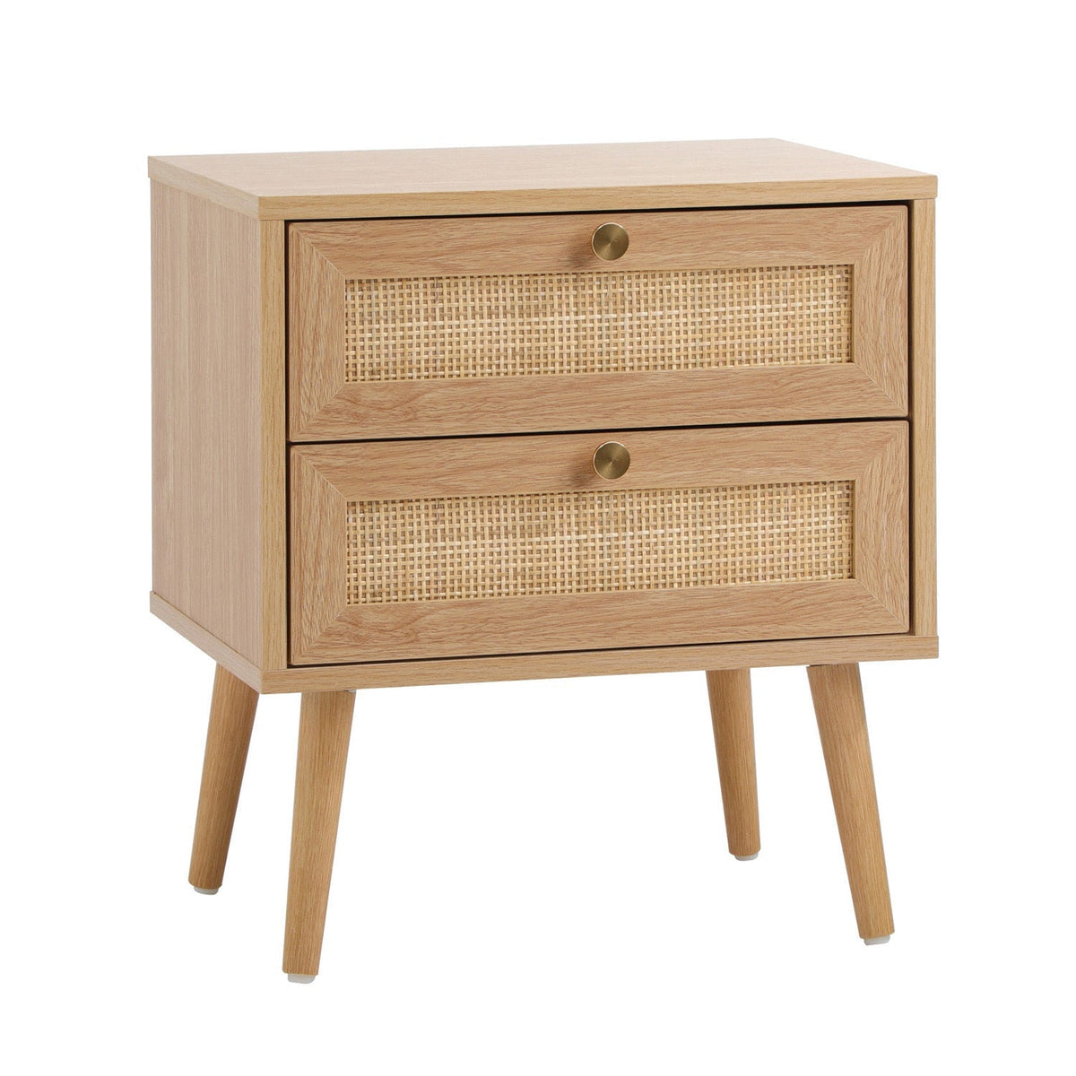 BT-OLIV-2D-WD Living Fusion Vesta 2 Drawer Rattan Bedside Table