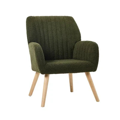 ACH-A1-SP-GN Oikiture Armchair Lounge Sofa Chair Sherpa Accent Chairs Armchairs Couches Green