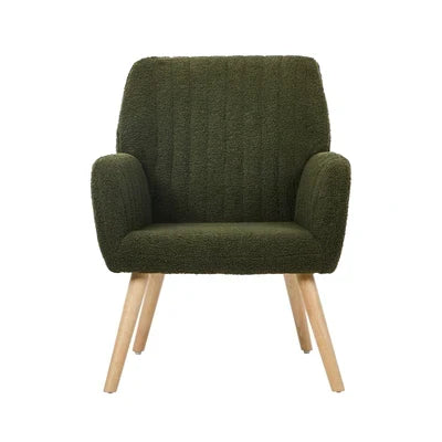 ACH-A1-SP-GN Oikiture Armchair Lounge Sofa Chair Sherpa Accent Chairs Armchairs Couches Green