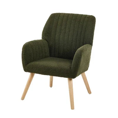 ACH-A1-SP-GN Oikiture Armchair Lounge Sofa Chair Sherpa Accent Chairs Armchairs Couches Green