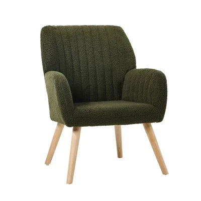 ACH-A1-SP-GN Oikiture Armchair Lounge Sofa Chair Sherpa Accent Chairs Armchairs Couches Green
