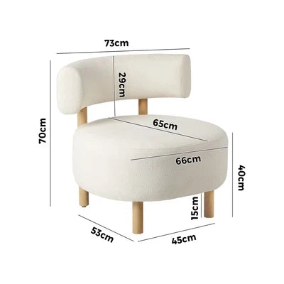 ACH-A12-BG Oikiture Wooden Armchair Lounge Chair Linen Fabric Accent Armchairs Beige