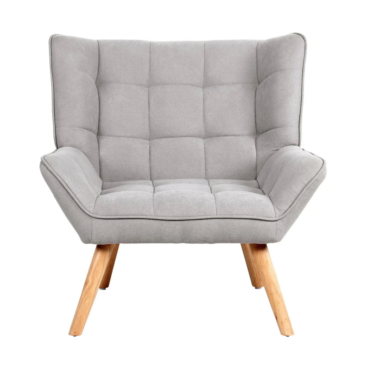 Oikiture Armchair Fabric Upholstered Tub Chair Grey