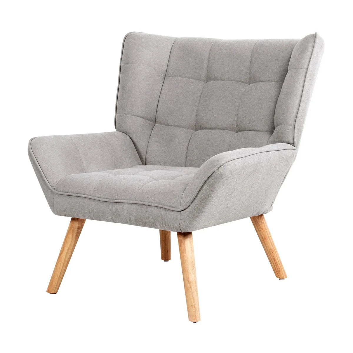 Oikiture Armchair Fabric Upholstered Tub Chair Grey