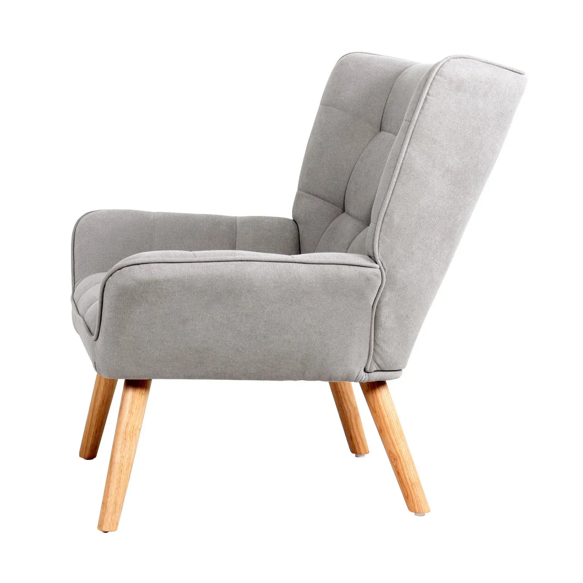 Oikiture Armchair Fabric Upholstered Tub Chair Grey