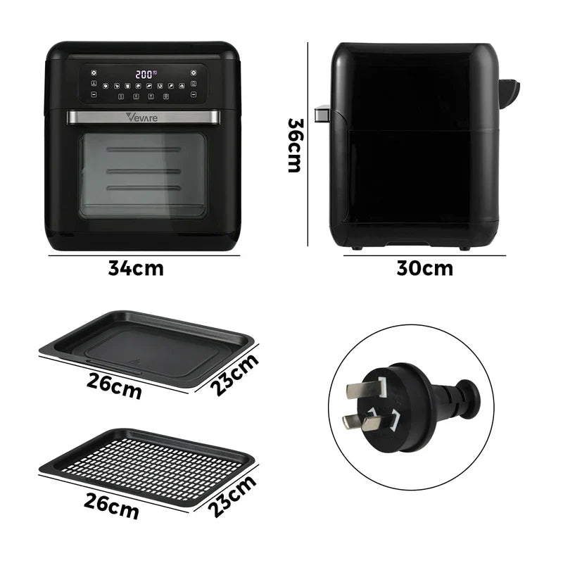AF-A5-BK Vevare Air Fryer 12L Fryers Oven LCD Touch Oil Free Cooker 1500W Kitchen