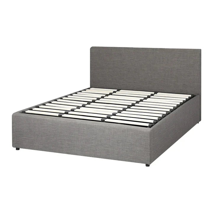 BF-B-UNO-K-GY-ABC Oikiture Bed Frame King Size Gas Lift Base with Storage Mattress Platform Grey