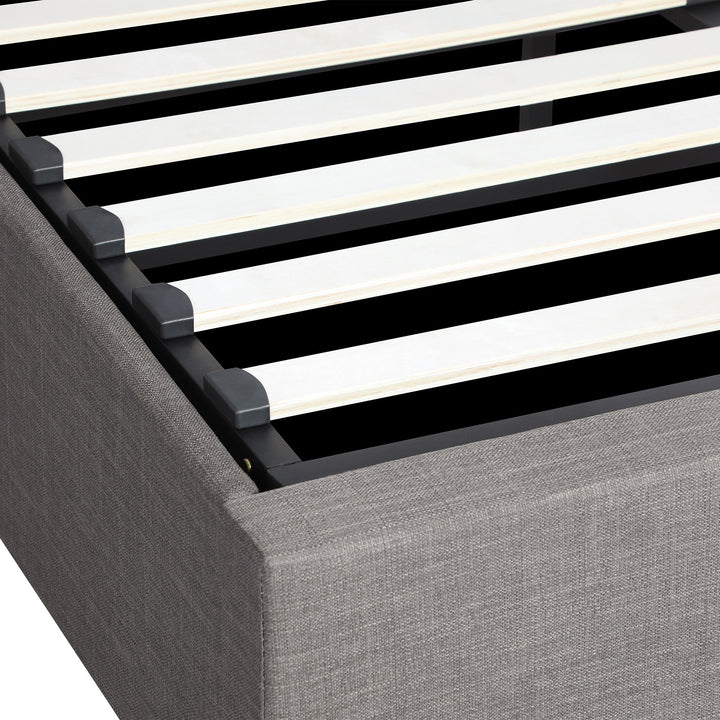 BF-B-UNO-K-GY-ABC Oikiture Bed Frame King Size Gas Lift Base with Storage Mattress Platform Grey