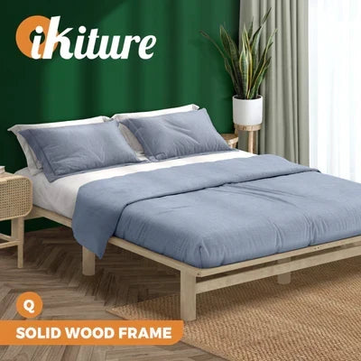 BF-W-A55-PFM-Q-WD Ellisha Pine Queen Wood Bed Base