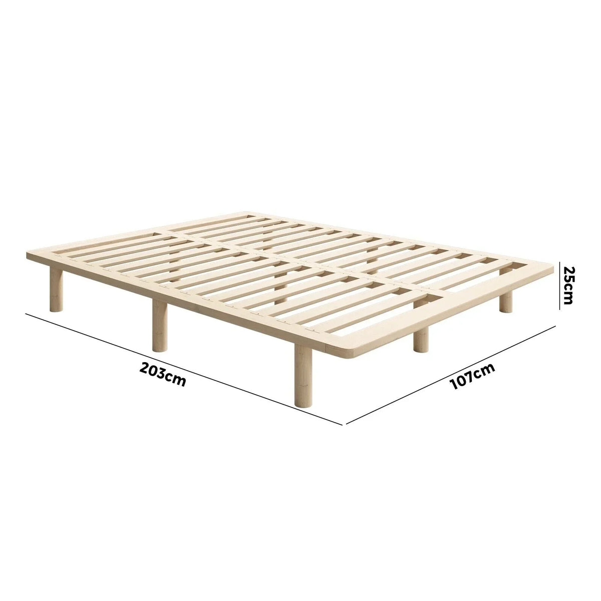 BF-W-C1-KS-WD Oikiture Bed Frame King Single Wooden Bed Base