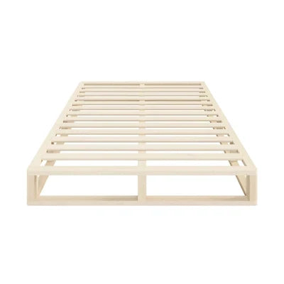 BF-W-C2-KS-WD-AB Oikiture Bed Frame King Single Wooden Bed Base Platform Cage-like Base