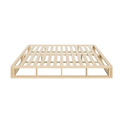 BF-W-C2-KS-WD-AB Oikiture Bed Frame King Single Wooden Bed Base Platform Cage-like Base