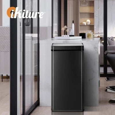 BIN-MT-B2-75L-BK Oikiture 75L Motion Sensor Bin Automatic Rubbish Trash Can Kitchen Black