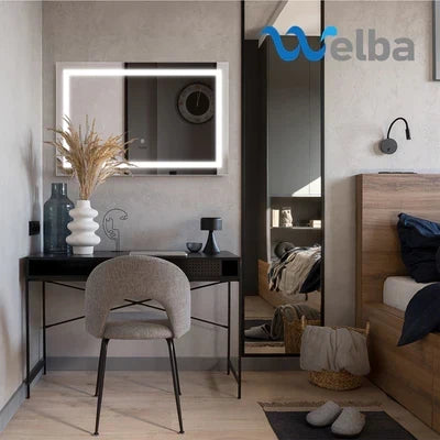 BM-LED-RECT-10070 Welba LED Rectangle Bathroom Mirror Smart Anti-fog Makeup Wall Mirrors 100x70cm