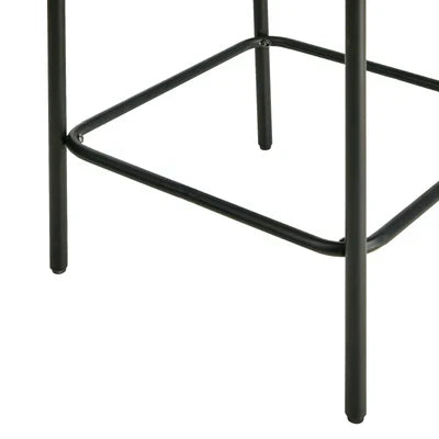 BS-D-KIM-OR-2PC Oikiture 2x Bar Stools Kitchen Counter Dining Chair Linen Seat Metal Orange